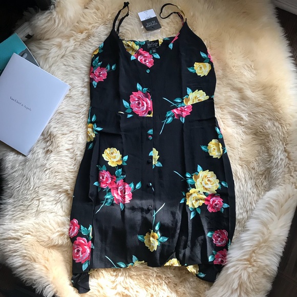 NWT Topshop petite button floral slip dress - Picture 7 of 8